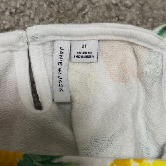 Janie and Jack Pineapple Ruffle Strap French Terry Top with shorts - Picture 3 of 4